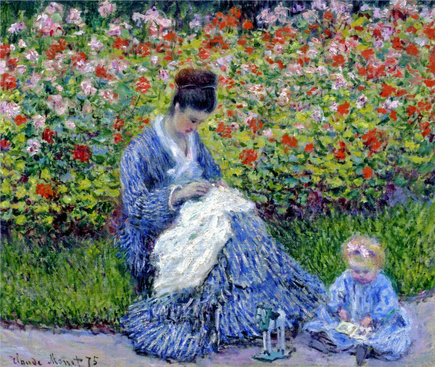  - Camille Monet and a Child in the Artist’s Garden in Argenteuil - مقهى جرير الثقافي