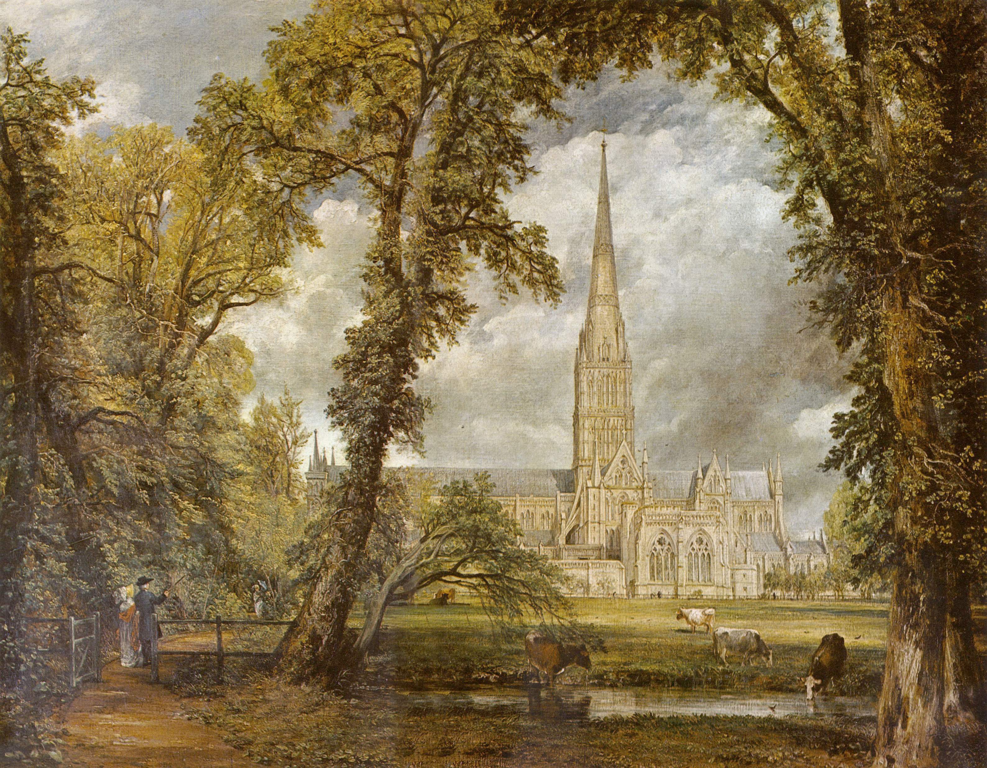 منظر لكاتدرائية سالزبوري من أراضي الأسقف - View of Salisbury Cathedral from the Bishop's Grounds - مقهى جرير الثقافي