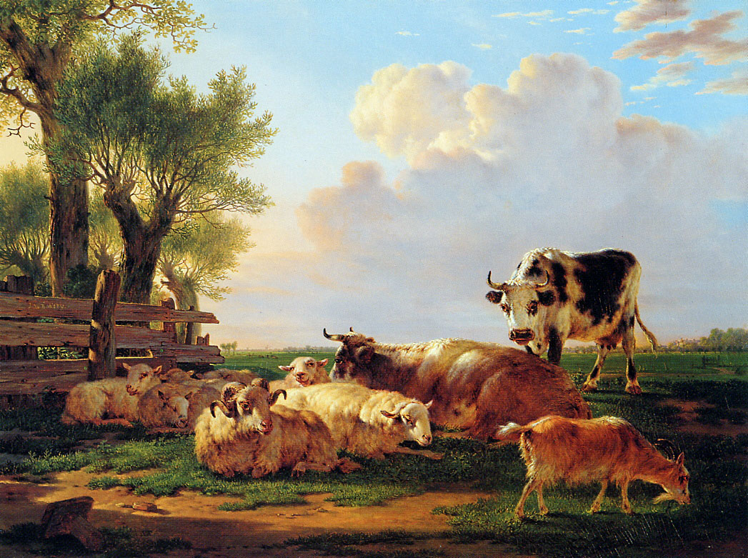 مرج مع الماشية - Meadow with cattle - مقهى جرير الثقافي